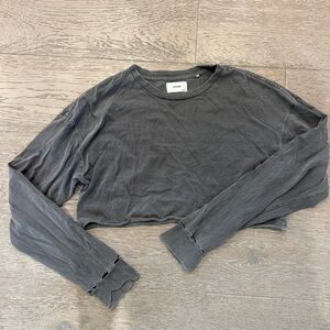 Joah Brown Cropped Grey Long Sleeve